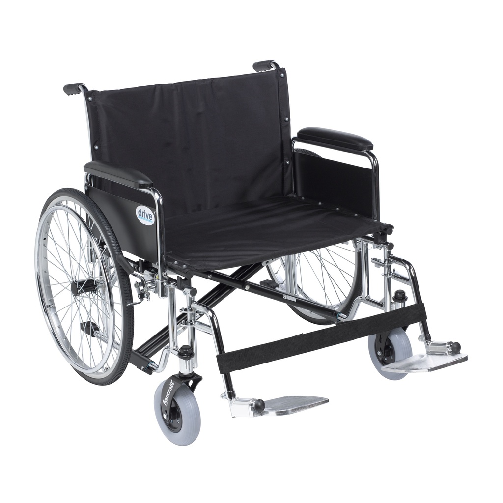 Sentra EC Heavy Duty Extra Wide Wheelchair (Detachable Full Arms and Swing Away Foot Rests, 30" Seat)_image_11