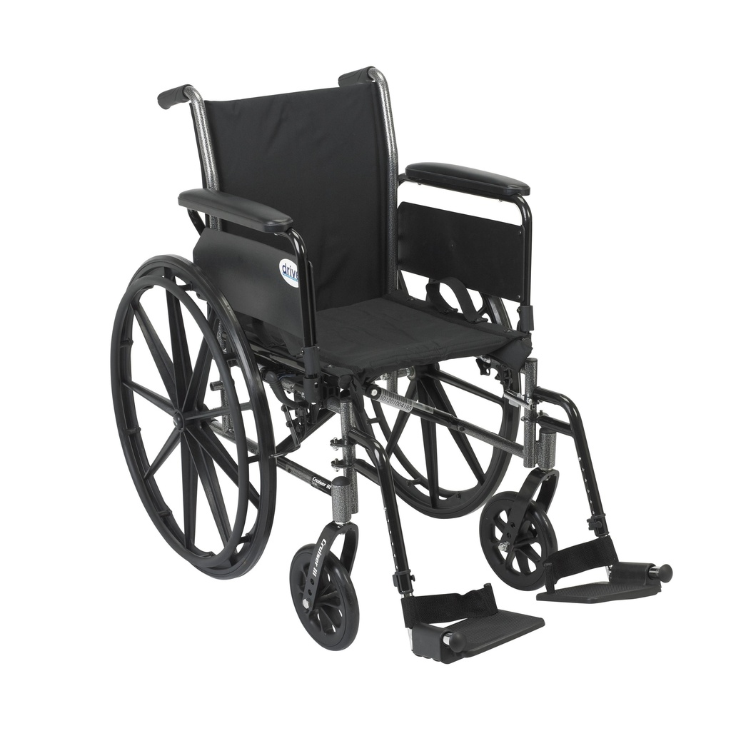 Cruiser III Light Weight Wheelchair with Flip Back Removable Arms (Flip Back Removable Full Arms and Swing away Footrests, 20" Seat)_image_11