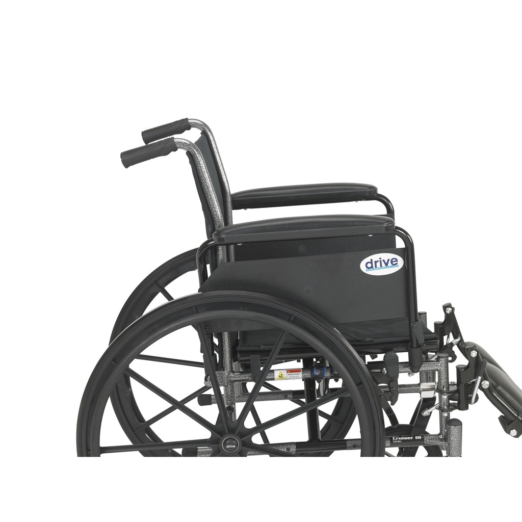 Cruiser III Light Weight Wheelchair with Flip Back Removable Arms (Flip Back Removable Full Arms and Elevating Leg Rests, 20" Seat)_image_12