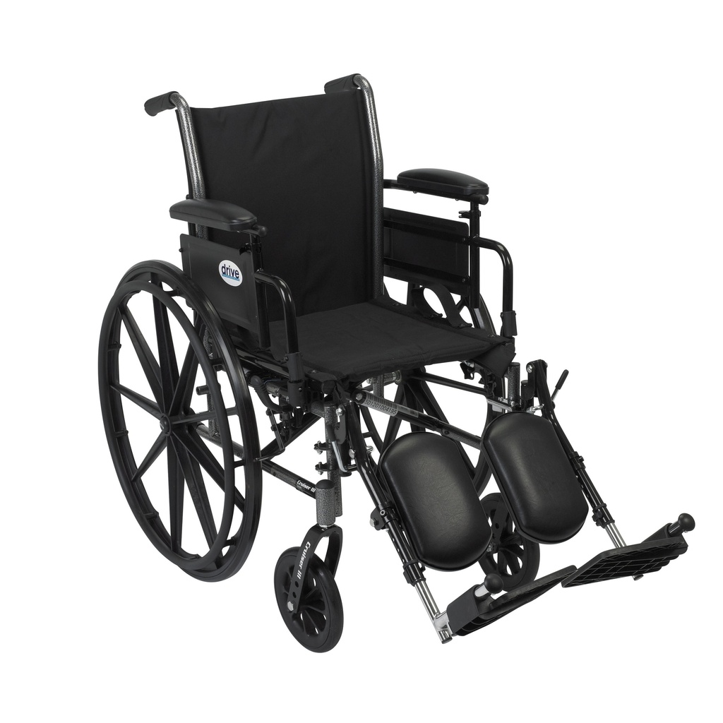Cruiser III Light Weight Wheelchair with Flip Back Removable Arms (Flip Back Removable Adjustable Height Desk Arms and Elevating Leg Rests, 16" Seat)_image_11