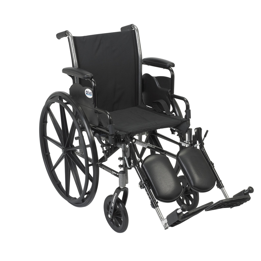 Cruiser III Light Weight Wheelchair with Flip Back Removable Arms (Flip Back Removable Desk Arms and Elevating Leg Rests, 18" Seat)_image_11