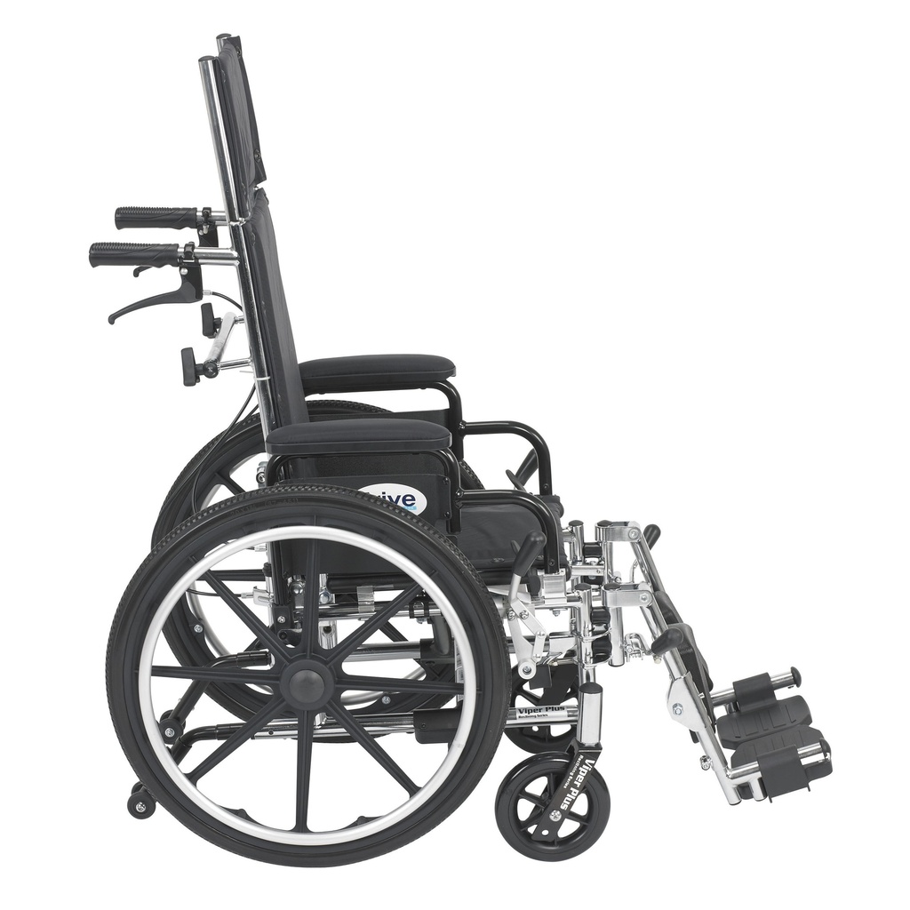 Viper Plus Light Weight Reclining Wheelchair with Elevating Leg rest and Flip Back Detachable Arms (12" Seat)_image_11