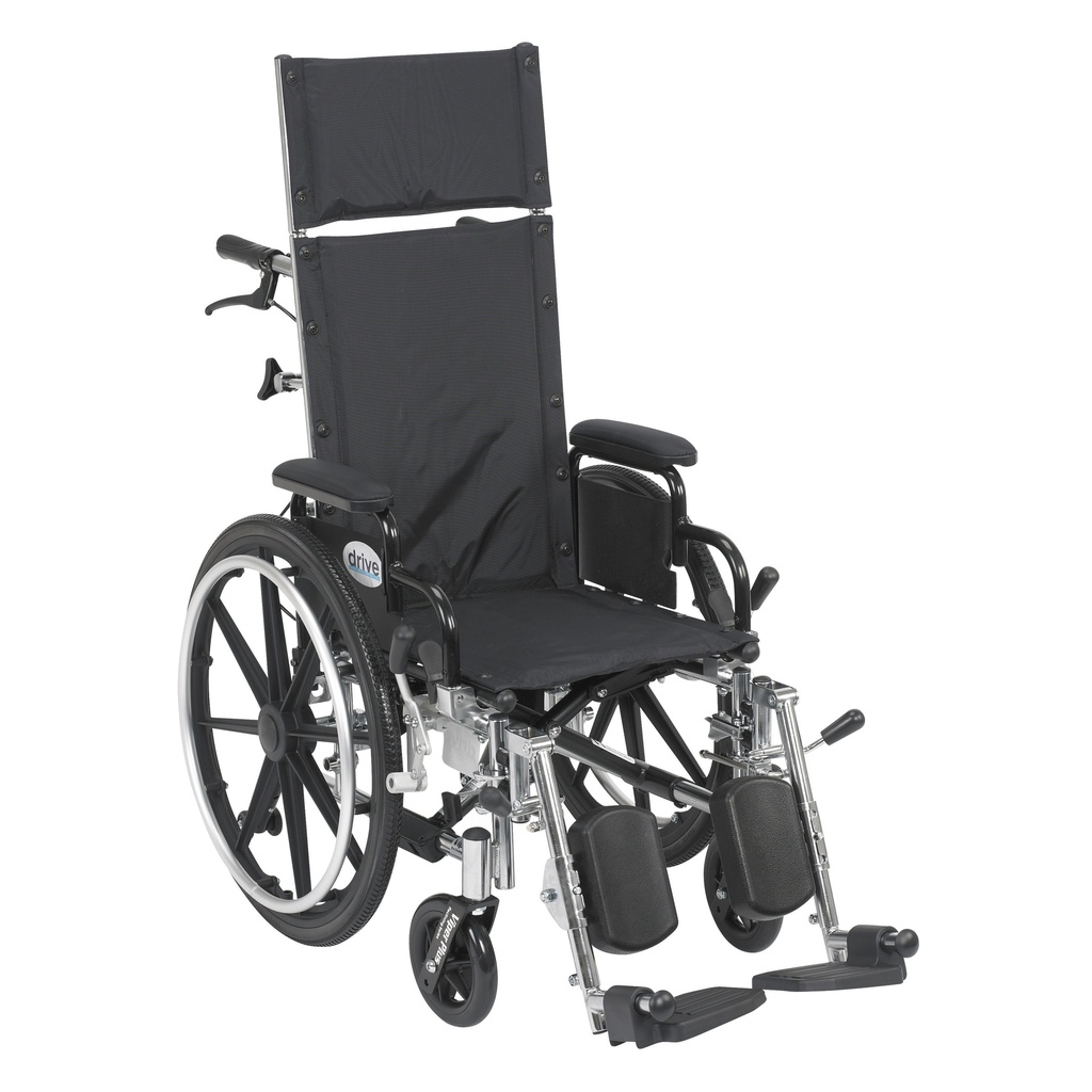 Viper Plus Light Weight Reclining Wheelchair with Elevating Leg rest and Flip Back Detachable Arms (14" Seat)_image_11