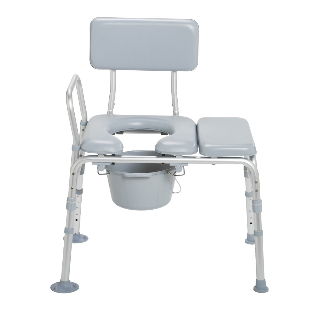 Padded Seat Transfer Bench with Commode Opening_image_11