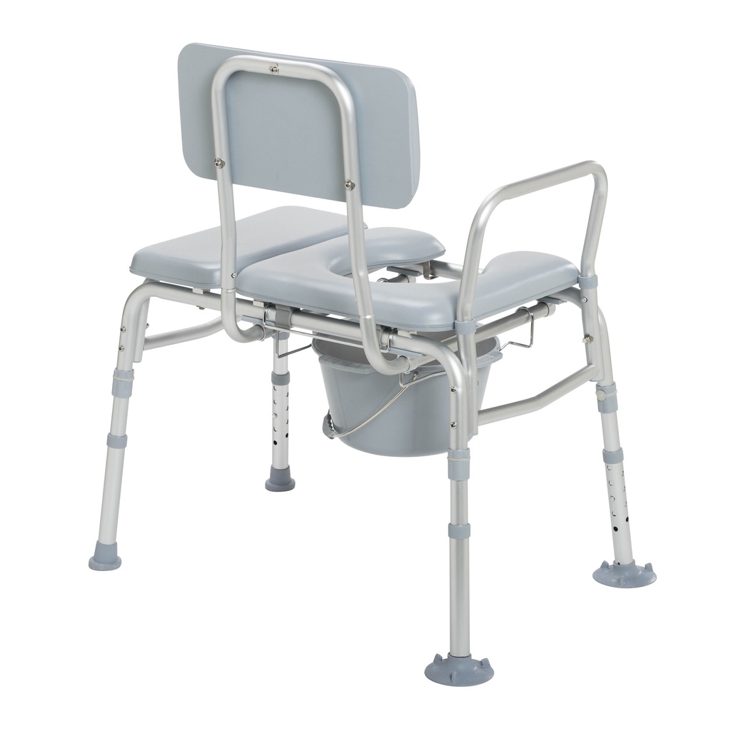 Padded Seat Transfer Bench with Commode Opening_image_12