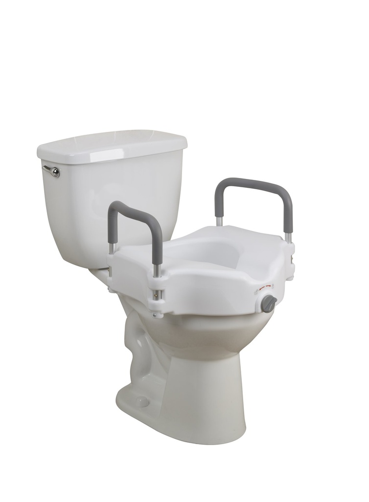 Elevated Raised Toilet Seat with Removable Padded Arms, Standard Seat_image_11