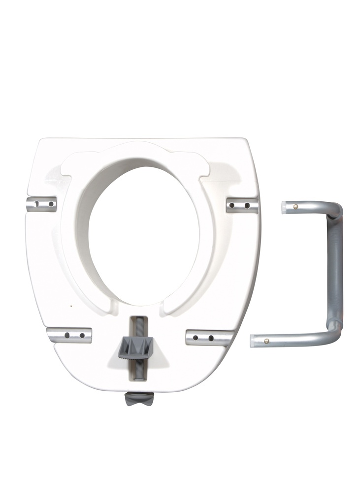 Premium Plastic Raised Toilet Seat with Lock and Padded Armrests, Elongated_image_11