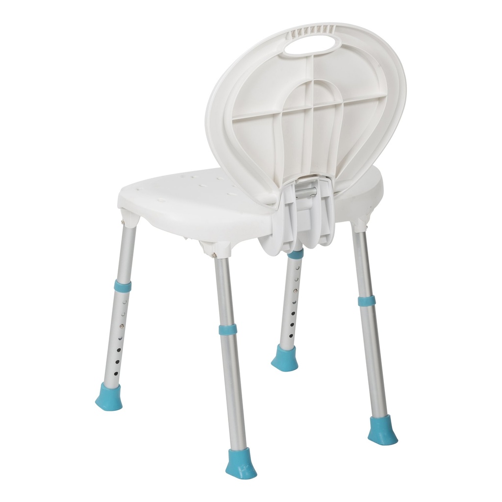 Folding Bath and Shower Chair with Non-Slip Seat and Backrest, White_image_11