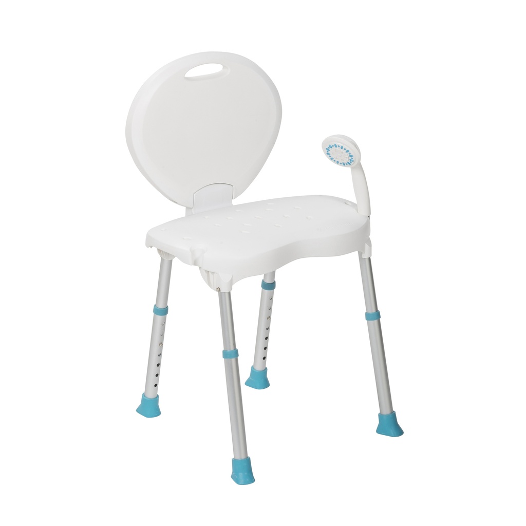 Folding Bath and Shower Chair with Non-Slip Seat and Backrest, White_image_12