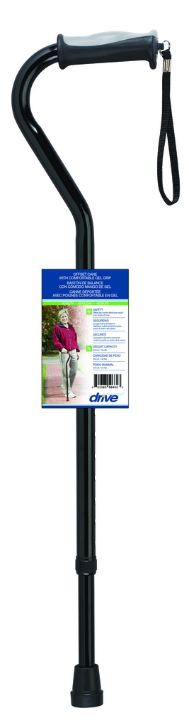 Adjustable Height Offset Handle Cane with Gel Hand Grip (Red Crackle)_image_13
