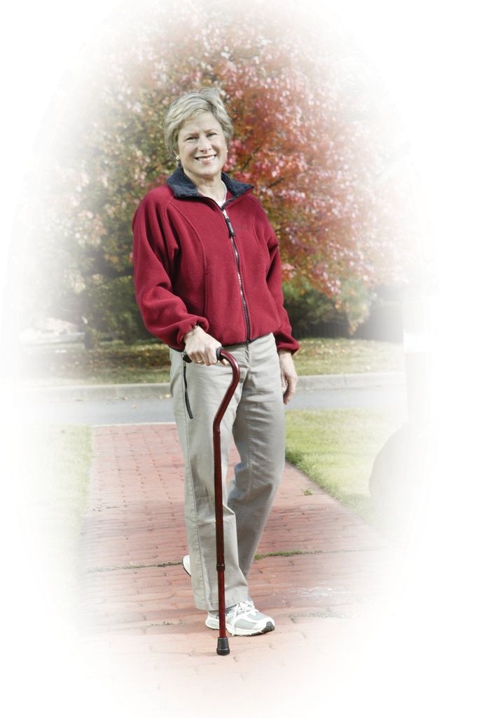 Adjustable Height Offset Handle Cane with Gel Hand Grip (Red Crackle)_image_17