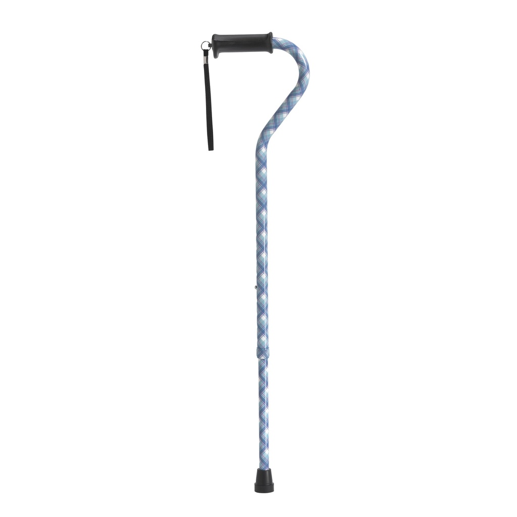 Adjustable Height Offset Handle Cane with Gel Hand Grip (BLACK)_image_11