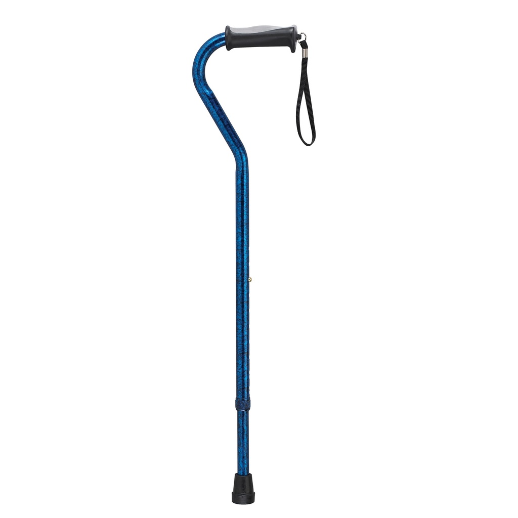 Adjustable Height Offset Handle Cane with Gel Hand Grip (Blue Crackle)_image_11