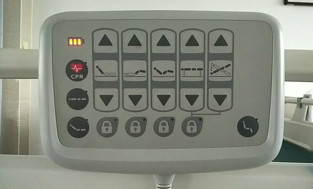 High End Fully Electric hospital bed with 5 functions PKG with mattress and 4 PP split side rails with 2 controller rails & nurse assists controller (JJ1065)_gallery_12