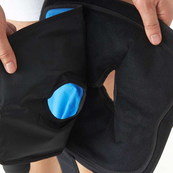 Knee Brace with Hot & Cold Compression Gel Pack For Injury & Pain Relief Adjustable Compression Knee Brace With Straps For Sports Injury - Black_gallery_14