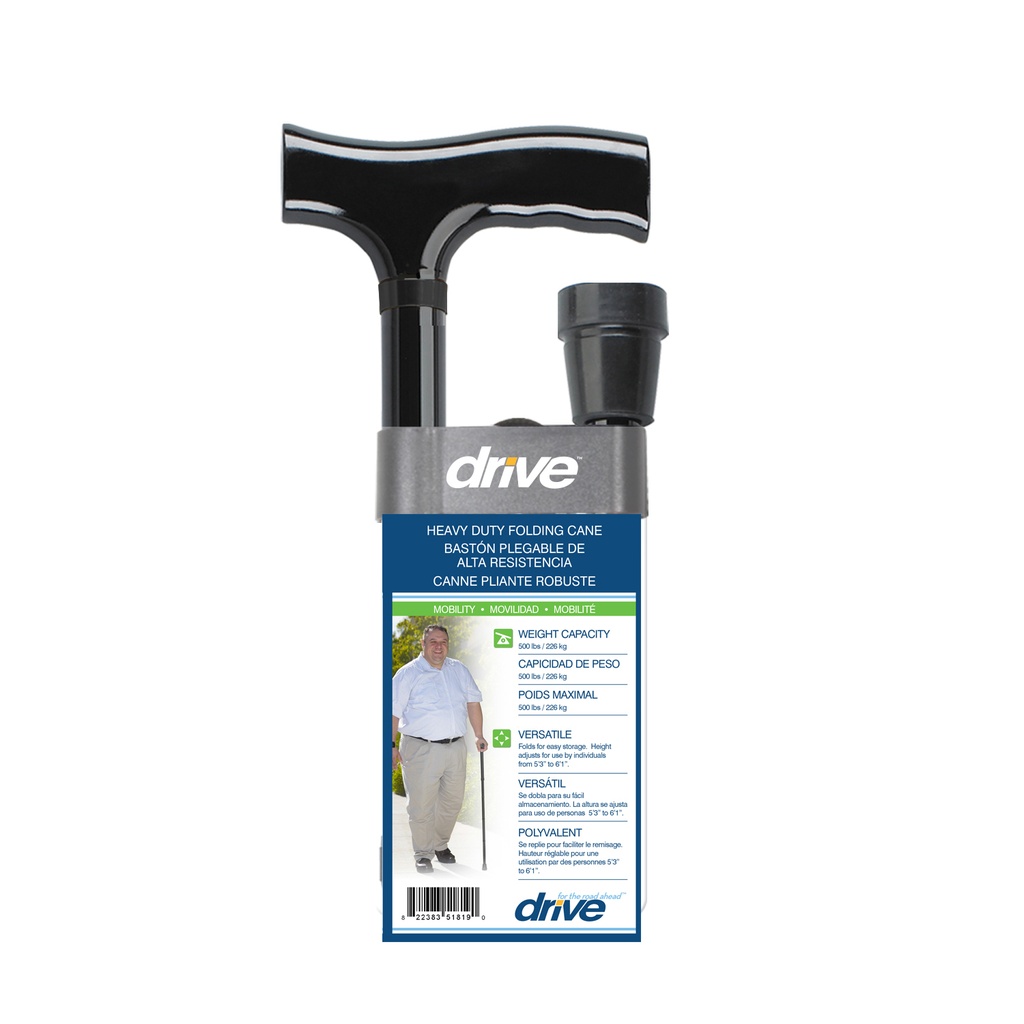 Heavy Duty Folding Cane Lightweight Adjustable with T Handle_image_12