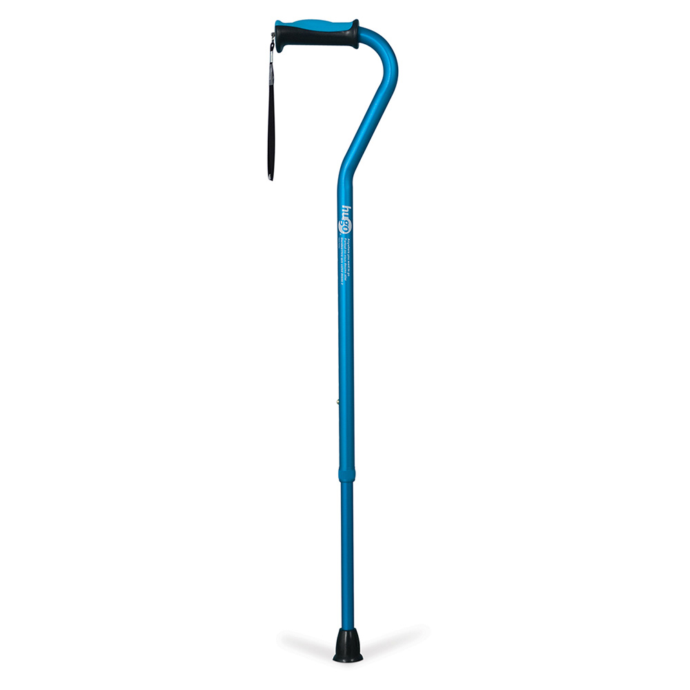 Adjustable Offset Handle Cane with Reflective Strap (Aquamarine)_image_11