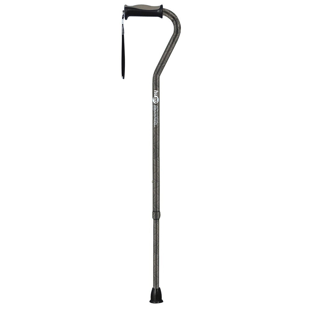 Adjustable Offset Handle Cane with Reflective Strap (Carbon Swirls)_image_11