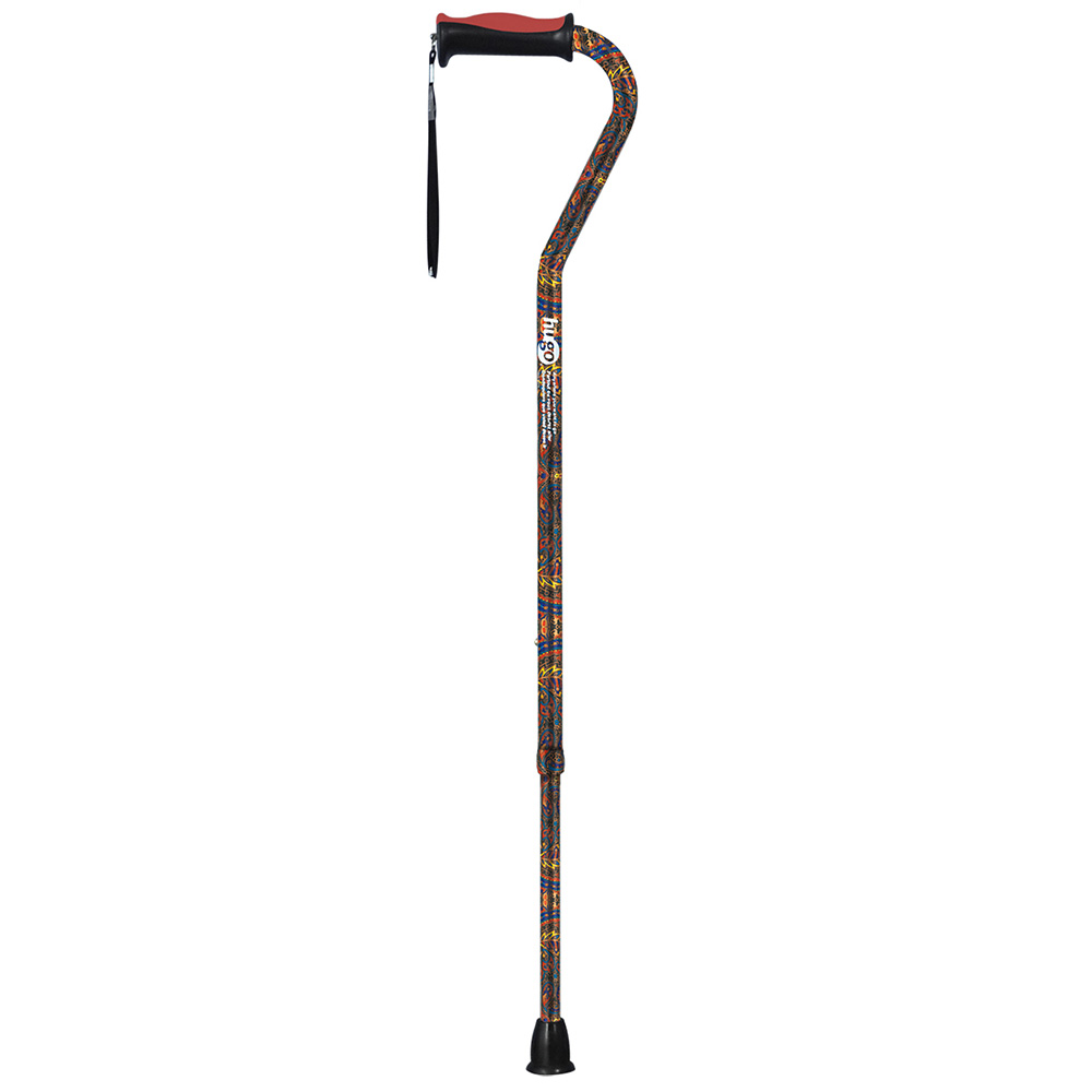 Adjustable Offset Handle Cane with Reflective Strap (Paisley)_image_11