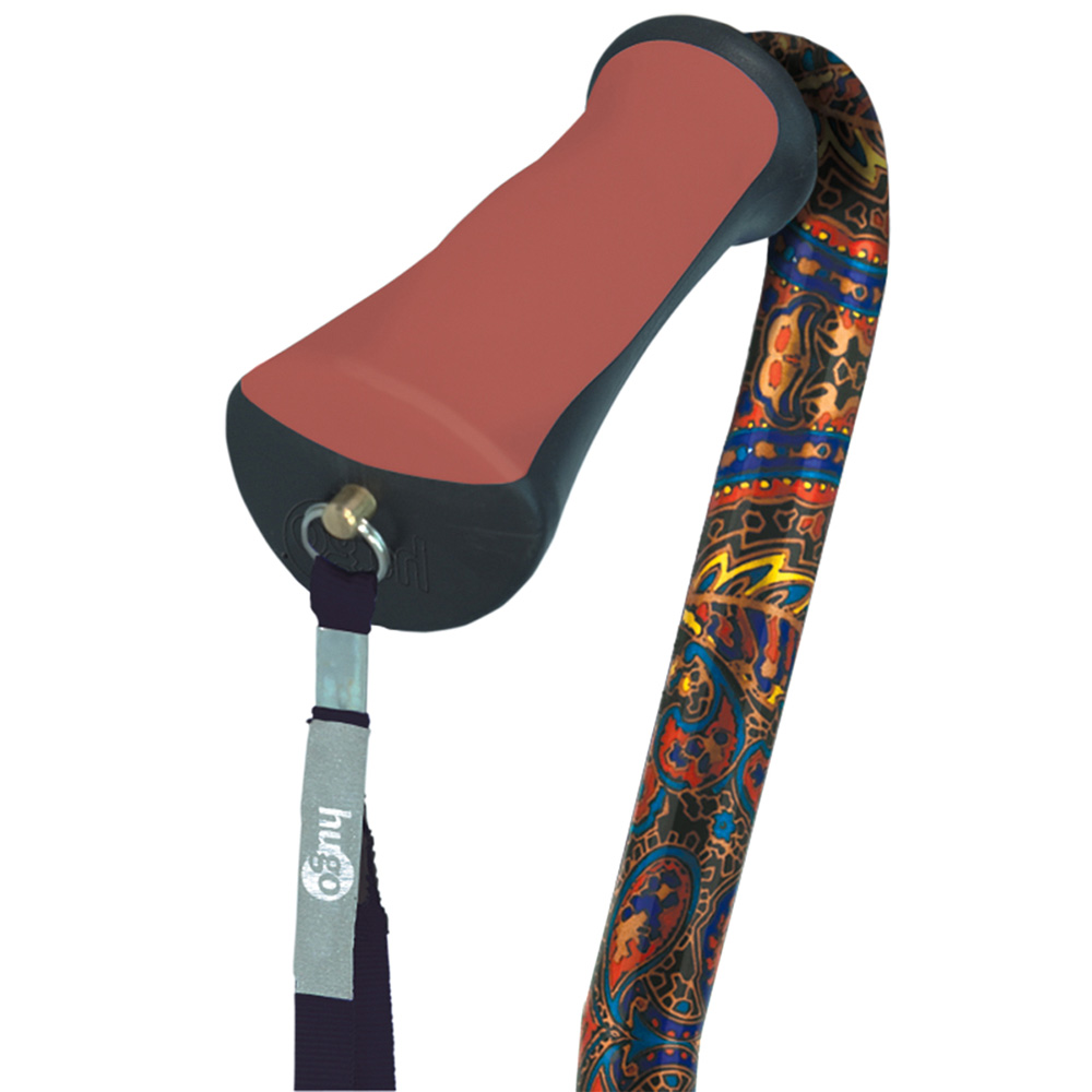 Adjustable Offset Handle Cane with Reflective Strap (Paisley)_image_12