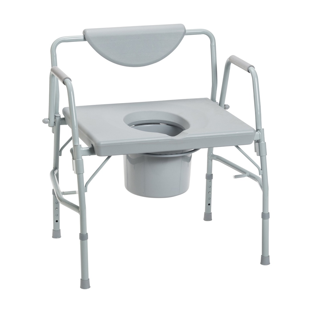 Bariatric Drop Arm Bedside Commode Chair_image_11