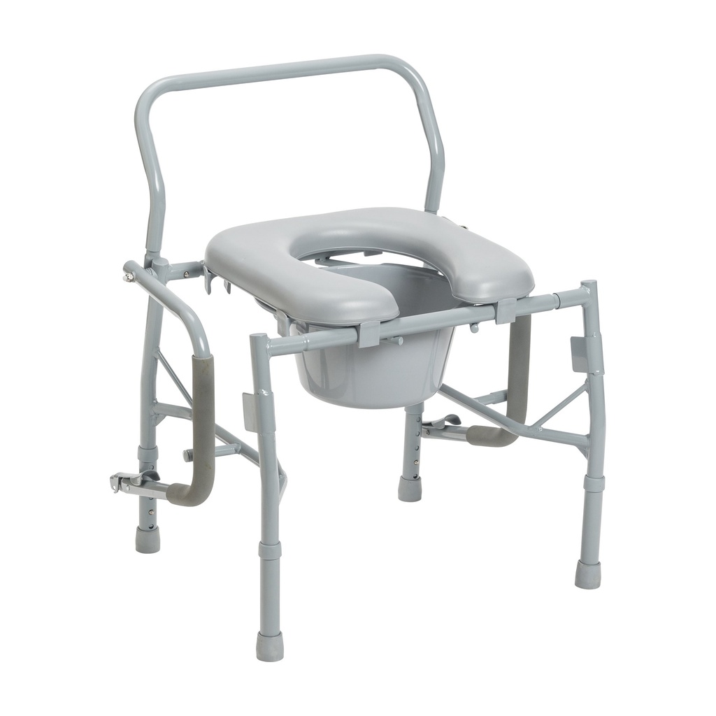 Steel Drop Arm Bedside Commode with Padded Seat & Arms_image_12