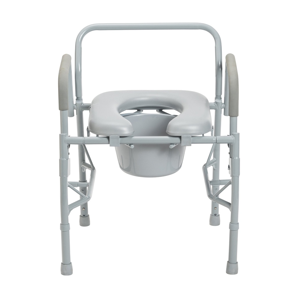 Steel Drop Arm Bedside Commode with Padded Seat & Arms_image_13
