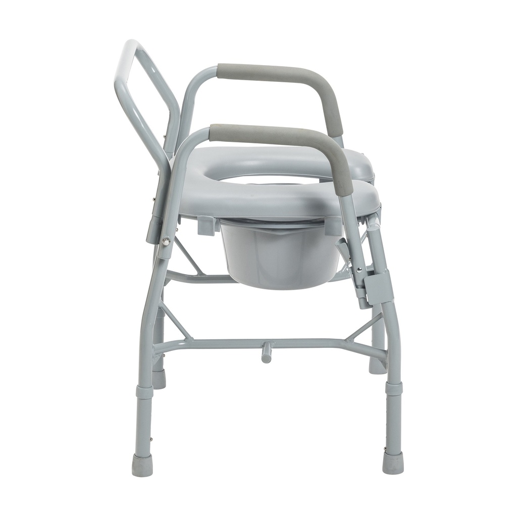 Steel Drop Arm Bedside Commode with Padded Seat & Arms_image_15