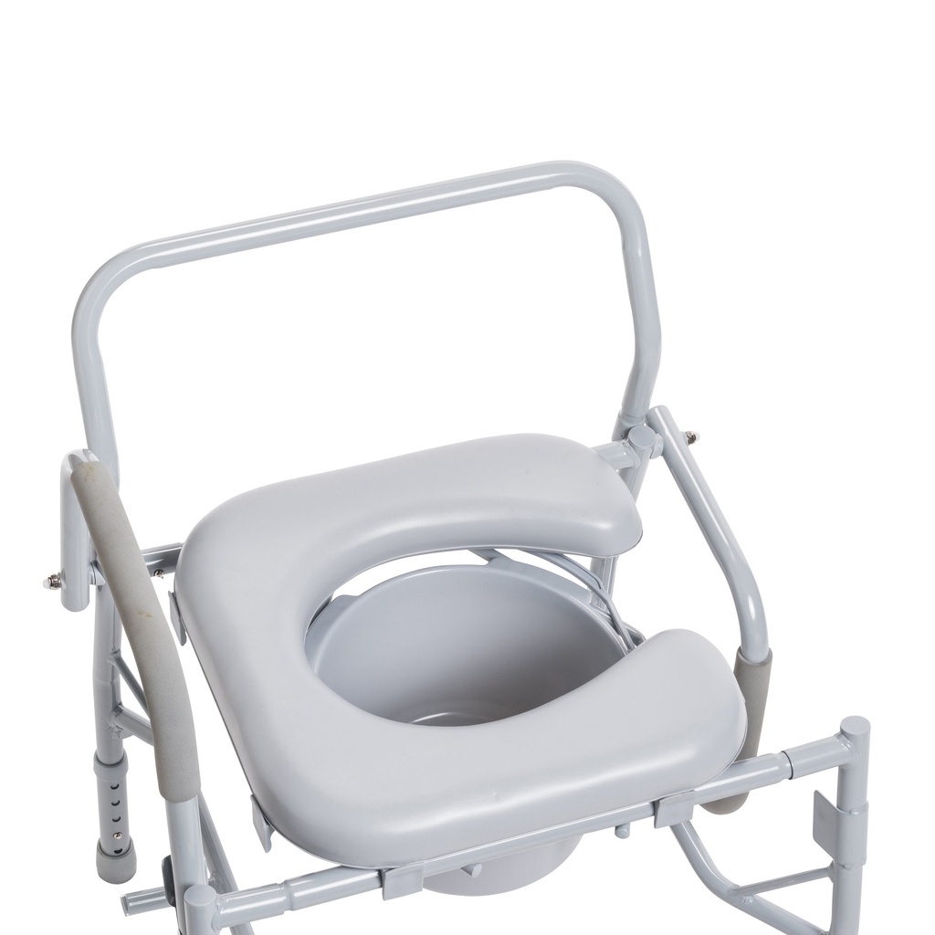 Steel Drop Arm Bedside Commode with Padded Seat & Arms_image_17