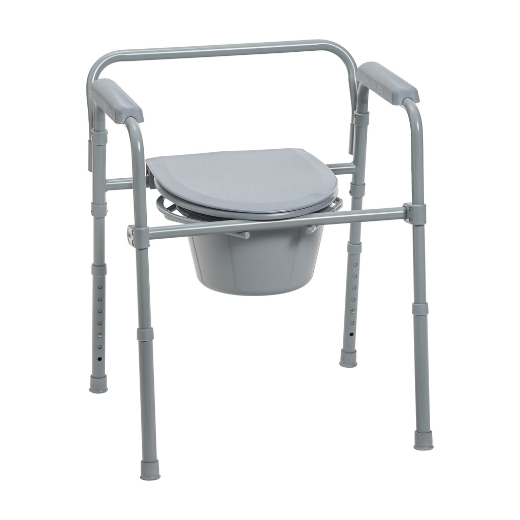 Steel Folding Deep Seat Bedside Commode_image_11