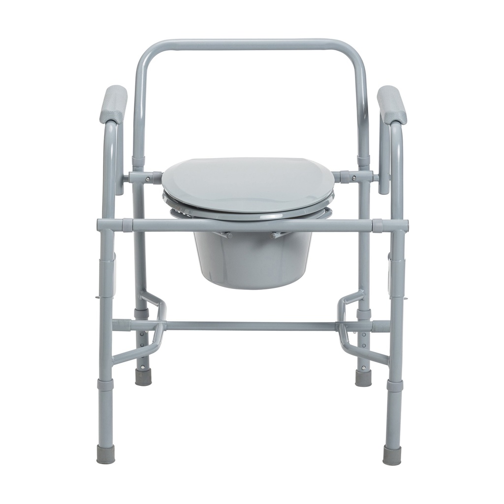 Steel Drop Arm Bedside Commode with Padded Arms_image_12