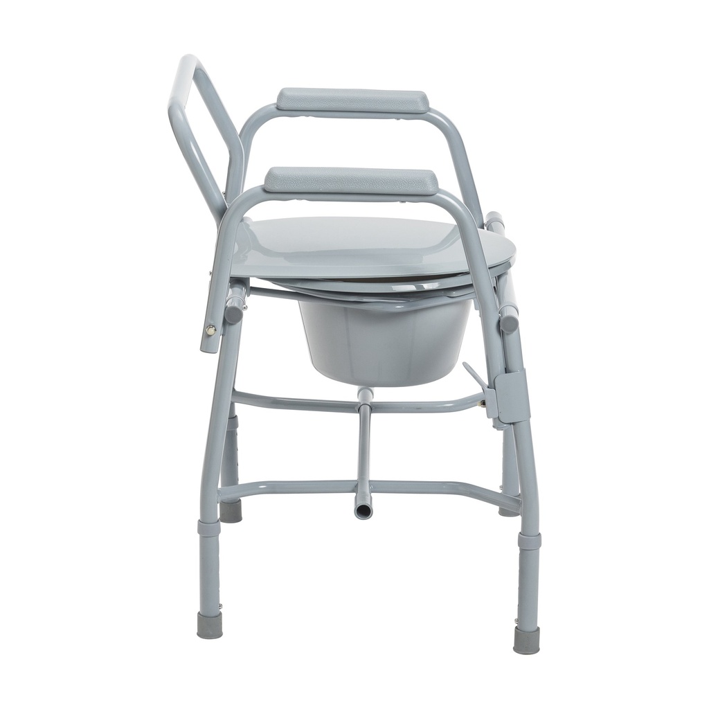 Steel Drop Arm Bedside Commode with Padded Arms_image_17