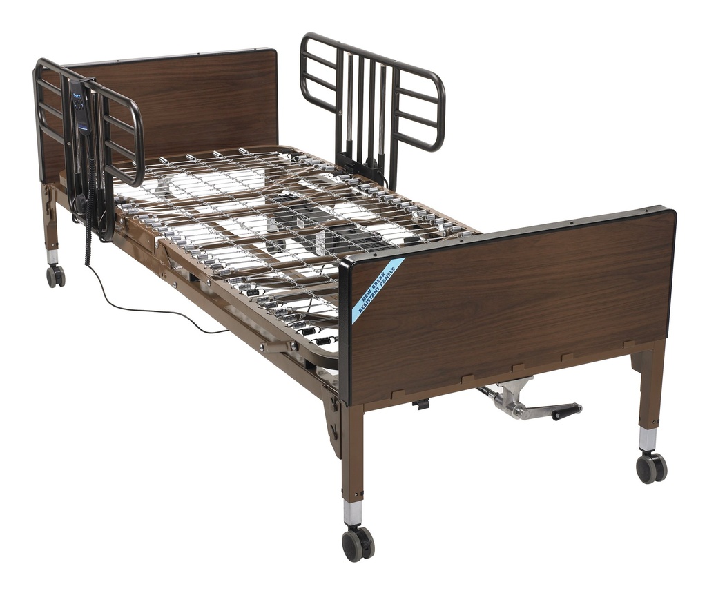 No Gap Half Length Side Bed Rails with Brown Vein Finish_image_12