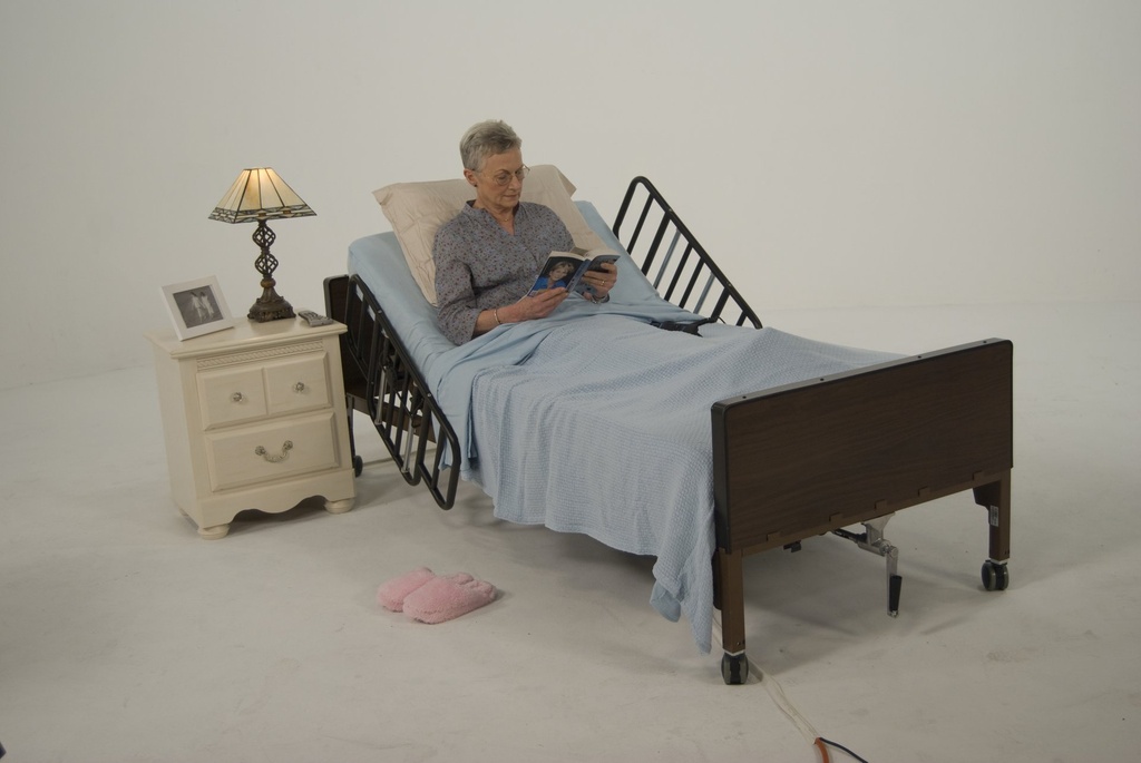 No Gap Half Length Side Bed Rails with Brown Vein Finish_image_15