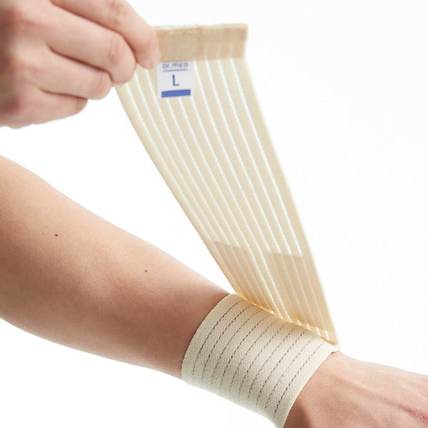 Dr Med Elastic Wrist Wrap -White | Wrist Compression and Support Wrap for Sprains, Strains, Tendonitis, Arthritis, Soft Tissue and Slight Distortions._gallery_22