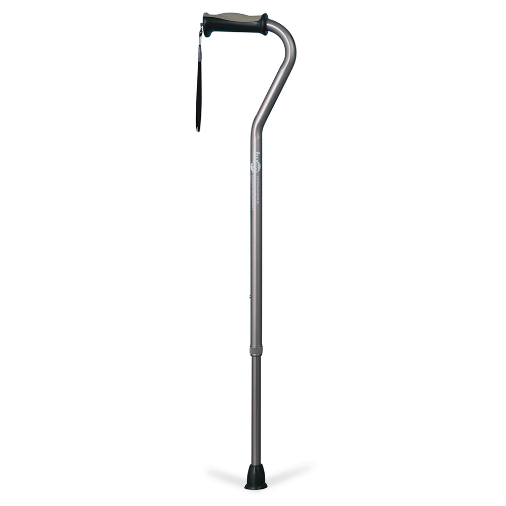 Adjustable Offset Handle Cane with Reflective Strap (Aquamarine)