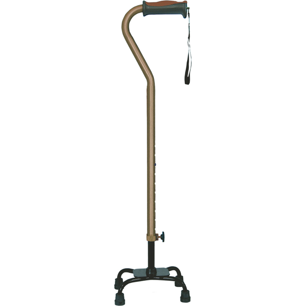 Adjustable Quad Cane for Right or Left Hand Use, Small Base (Ebony)