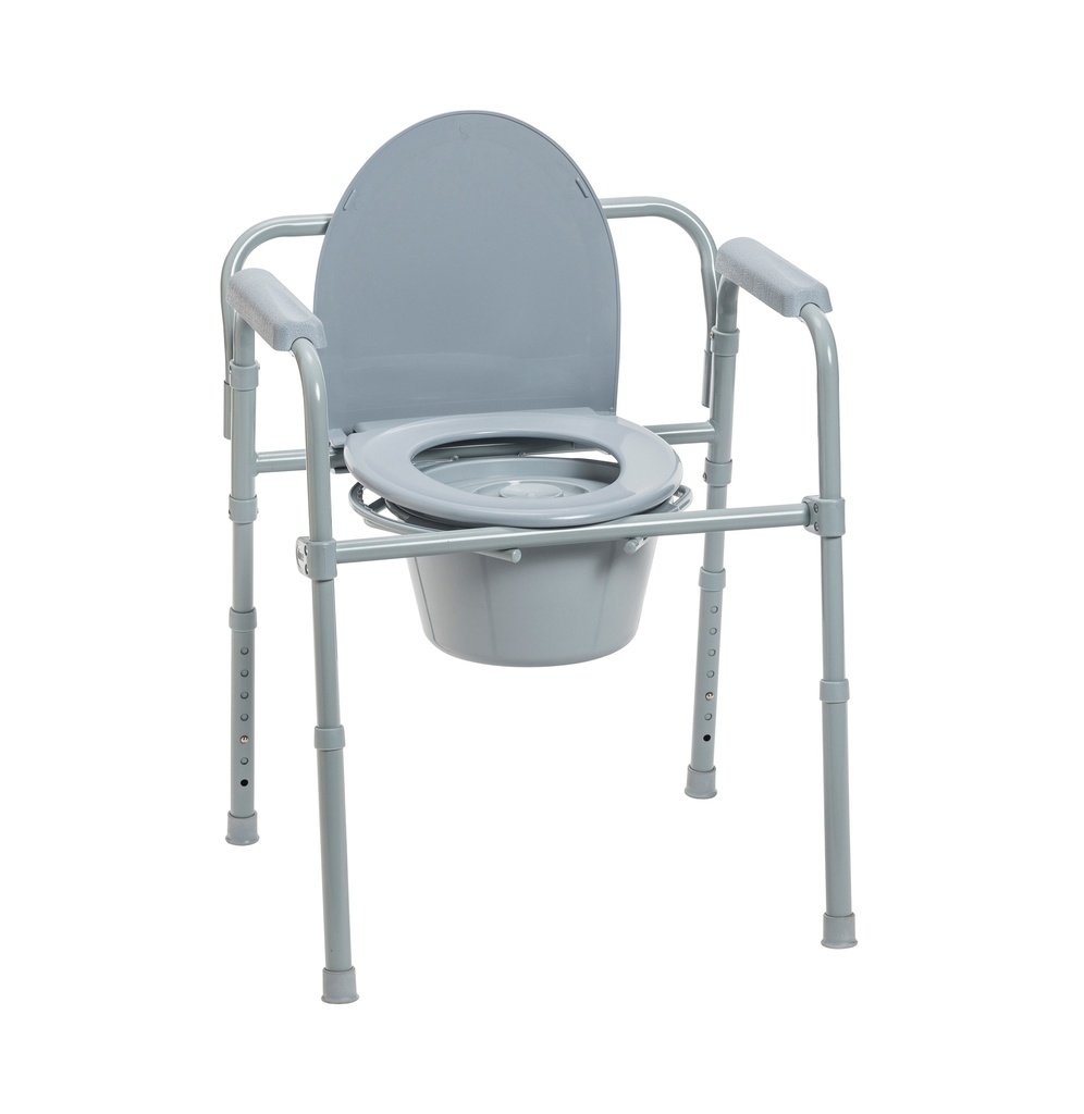Steel Folding Deep Seat Bedside Commode