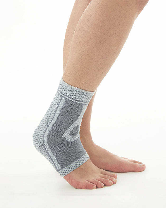 [DR-A070-SL] Compression Ankle Sleeve With Buttress Pads Protection To Soft Tissues & Sprained Ankle Breathable Ankle Sleeve Brace For Running & Sports (Left, Small)
