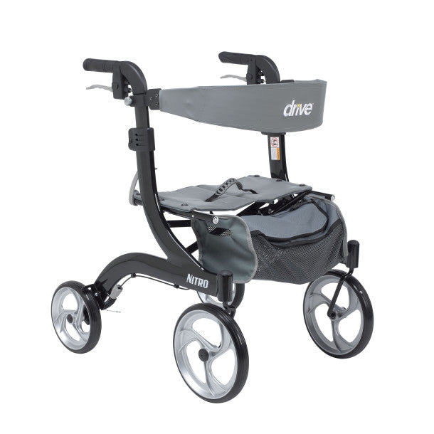 Drivemedical Nitro Aluminum Rollator, Hemi Height, 10" Casters