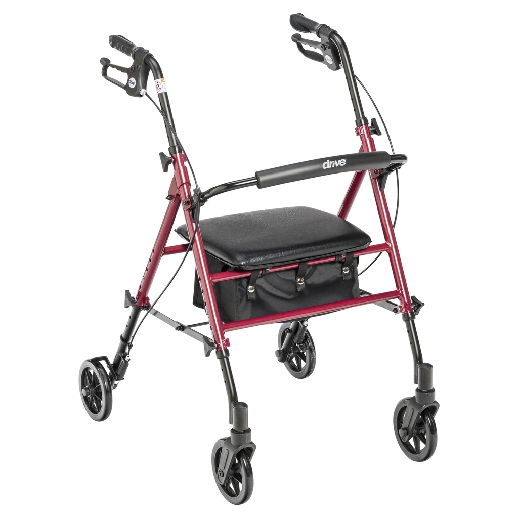 Adjustable Height Rollator Rolling Walker with 6" Wheels (BLUE)