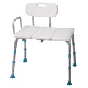 Adjustable Bath and Shower Transfer Bench with Reversible Backrest, Off White