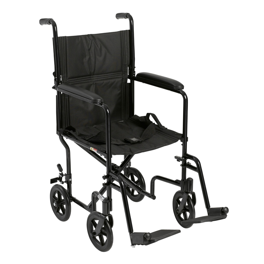 Lightweight Transport Wheelchair (BLACK, 17" Seat)