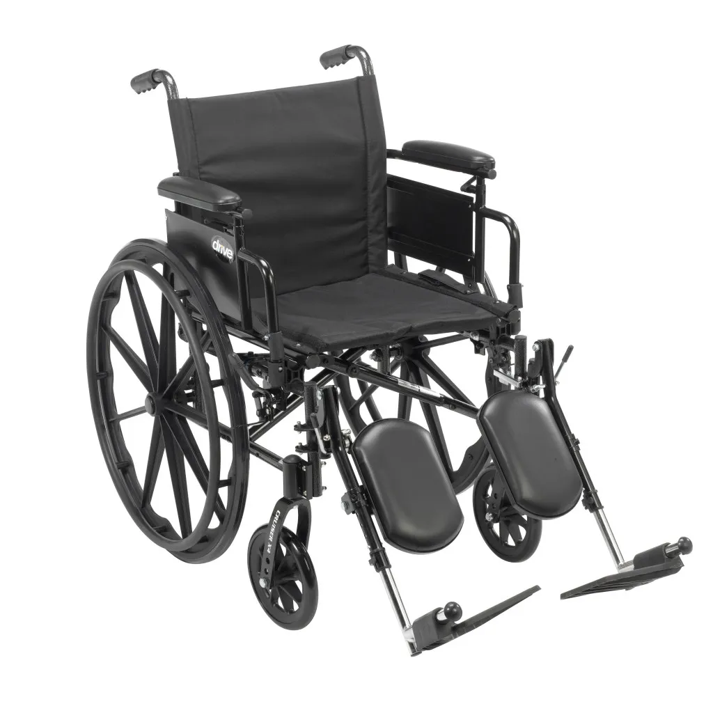 Manual Foldable wheelchair with Elevated Leg rest for Rent (18" SEAT WIDTH)