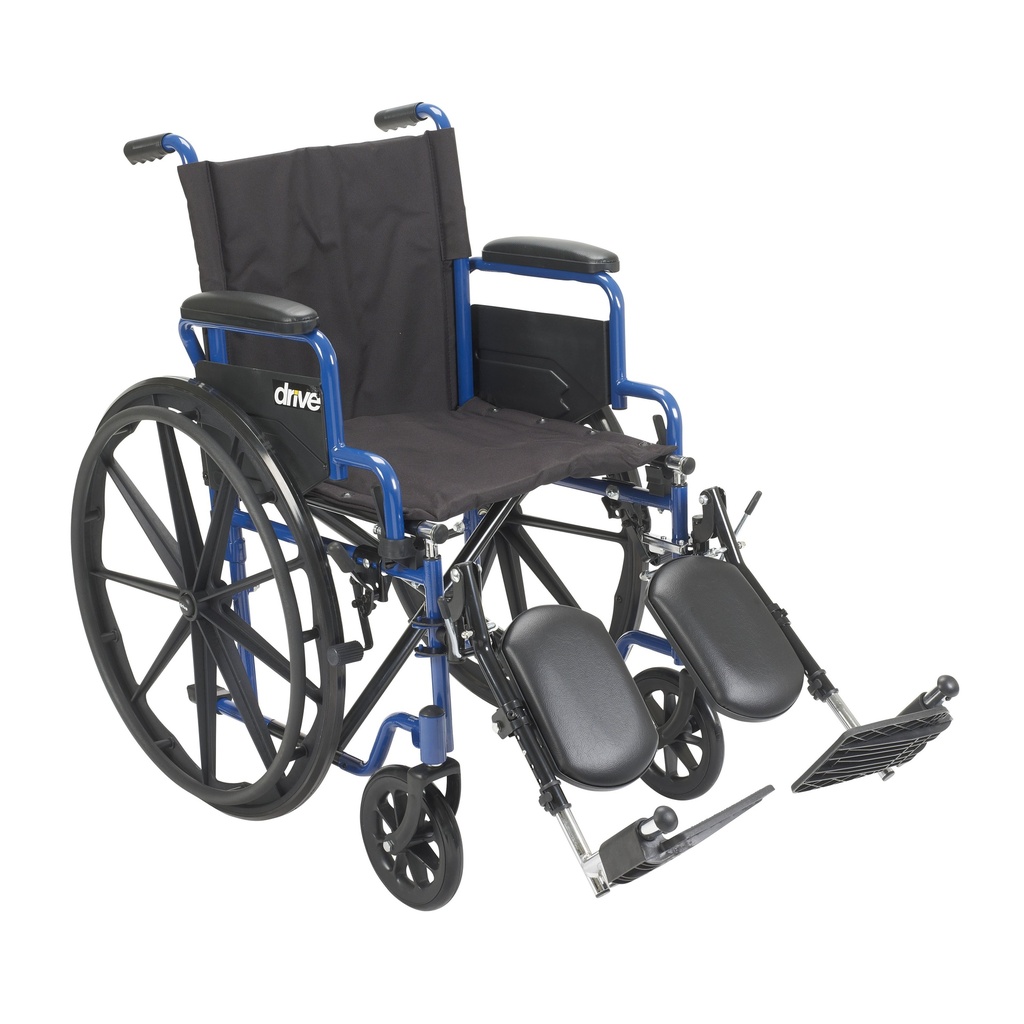 Blue Streak Wheelchair with Flip Back Desk Arms (Elevating Leg Rests, 20" Seat)