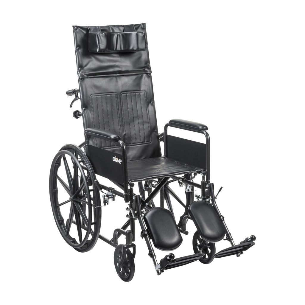Silver Sport Full-Reclining Wheelchair (Full Arms, 20" Seat)